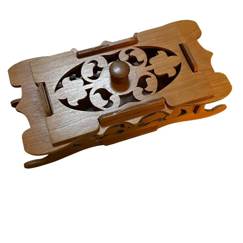 Unique carved wood storage box trinkets potpourri keepsakes laser cut holder